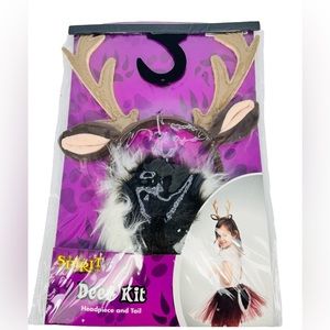 Reindeer Deer Costume Kit Headband And Tail Child Size Spirit Halloween NEW